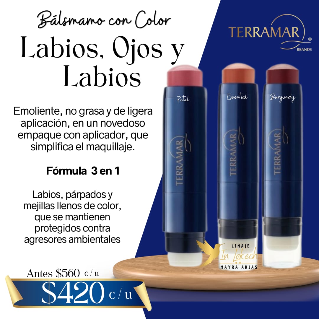 Bálsamo con Color para Labios, Mejillas y Ojos Terramar 5 g